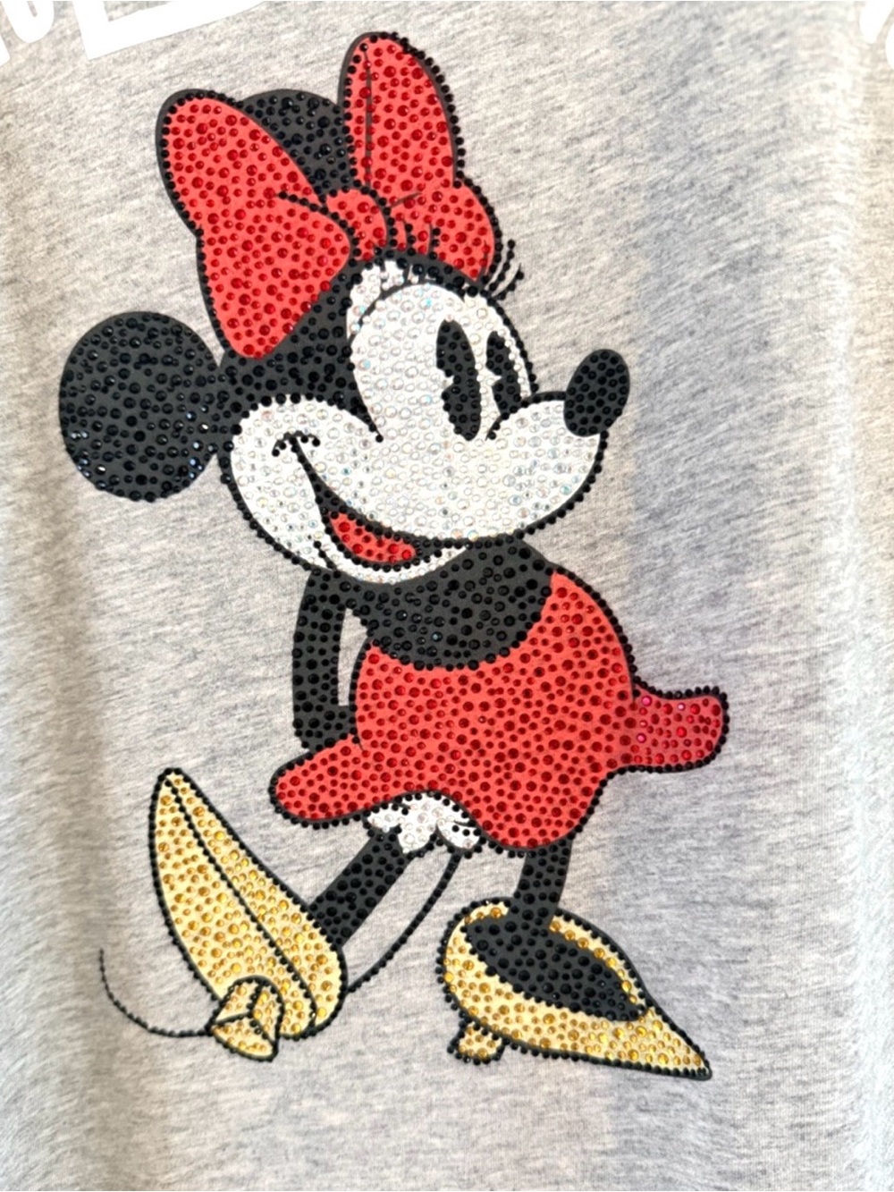 NWT Walt Disney World Minnie Mouse Rhinestone Graphic Tee Shirt Gray XL - Picture 4 of 7